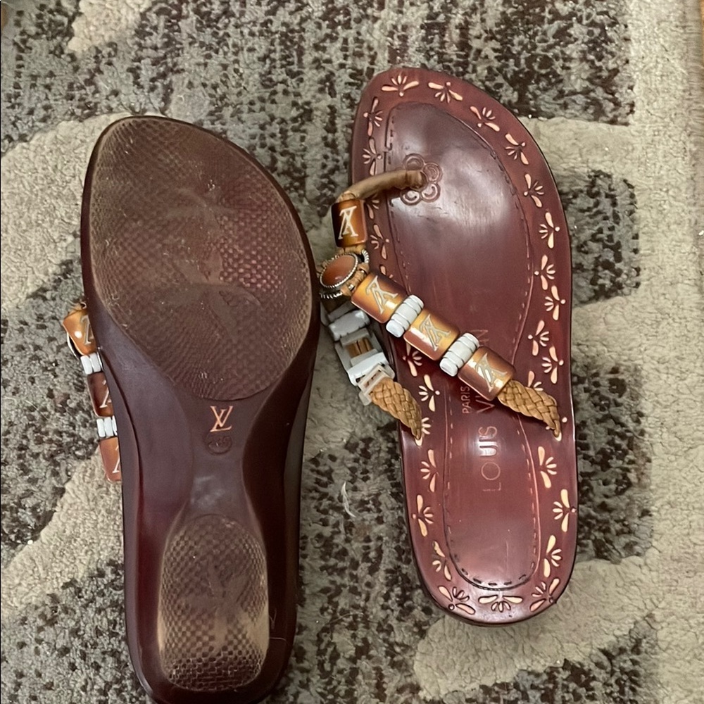 Women's Brown Beaded Sandals